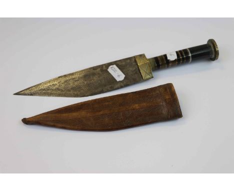 A Sudanese Mahdi Dagger With Leather Sheath.