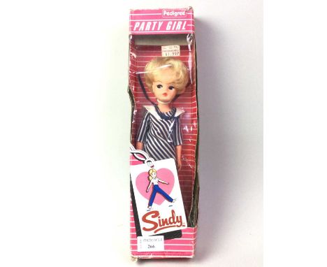 VINTAGE SINDY DOLL, PARTY GIRL in original boxthe box 36cm long
