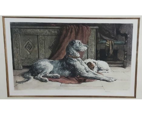 HERBERT THOMAS DICKSEE RE (BRITISH 1862 - 1942), PATIENCE hand tinted etchingmounted, framed and under glassoverall size 65cm