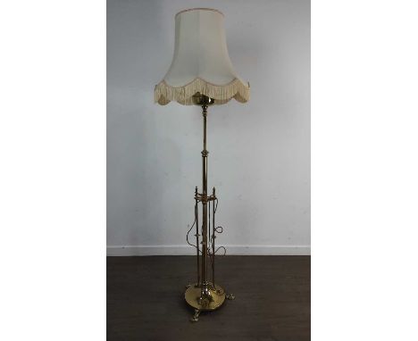 ARTS & CRAFTS FLOOR LAMP, with cream shade184cm high