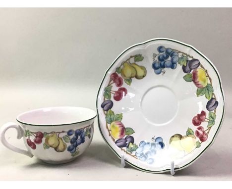 VILLEROY & BOCH PALAZZO HEINRICH SET OF SIX COFFEE CANS AND SAUCERS, along with other ceramics including Melina cups and sauc