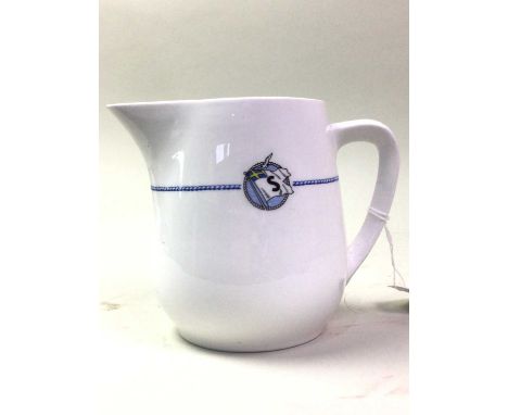 COLLECTION OF LINER AND SHIP CROCKERY, including cups, saucers, plates and jugs, some with company emblems and logos, along w