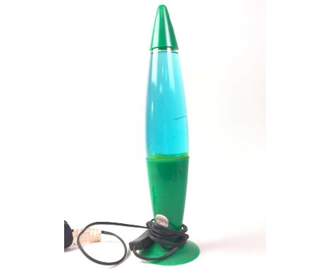 TWO VINTAGE LAVA LAMPS, one in green, one in blueeach 42cm high