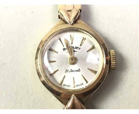 ROTARY GOLD LADIES WRIST WATCH, NINE CARAT GOLD the case and bracelet, each marked for nine carat goldQty: 13.16g