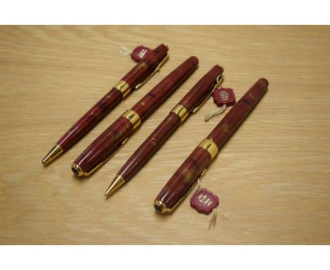 A Parker Sonnet Premiere converter fill fountain pen, Ballpoint pen, Rollerball pan and Propelling pencil in Chinese Laque Re