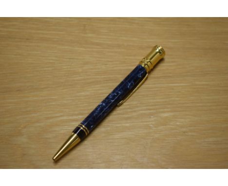 A Parker Duofold ballpoint pen in Blue Marble