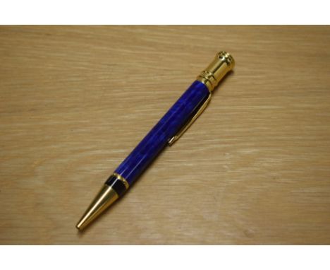 A Parker Duofold ballpoint pen in lapis lazulii