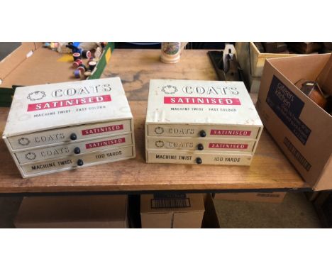  Sale Item:    2 SETS COATS SEWING DRAWERS &amp; REELS ETC (AF)  Vat Status:   No Vat   Buyers Premium:  This lot is subject 