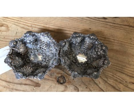  Sale Item:    2 PIERCED SILVER DISHES   Vat Status:   No Vat   Buyers Premium:  This lot is subject to a Buyers Premium of 1