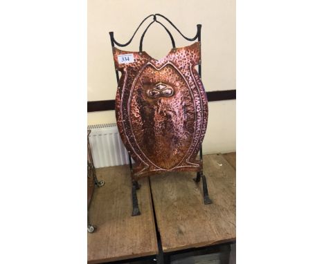  Sale Item:    COPPER ARTS &amp; CRAFTS FIRESCREEN   Vat Status:   No Vat   Buyers Premium:  This lot is subject to a Buyers 