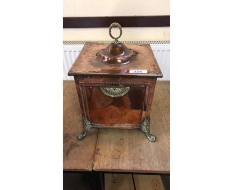 Sale Item:    COPPER LOG BOX (AF)   Vat Status:   No Vat   Buyers Premium:  This lot is subject to a Buyers Premium of 15% +