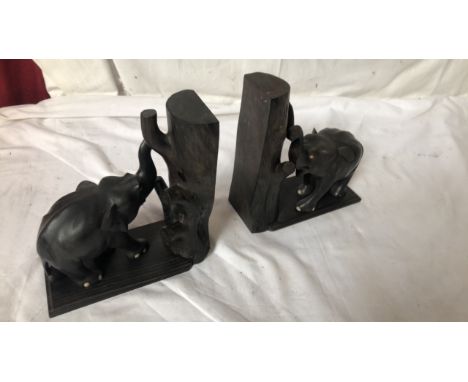  Sale Item:    PAIR ELEPHANT BOOKENDS (AF)   Vat Status:   No Vat   Buyers Premium:  This lot is subject to a Buyers Premium 