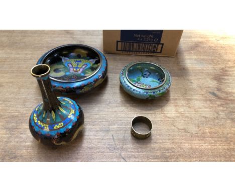  Sale Item:    3 PCS CLOISSONIE WARE ETC   Vat Status:   No Vat   Buyers Premium:  This lot is subject to a Buyers Premium of