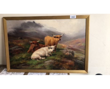  Sale Item:    OIL PAINTING HIGHLAND CATTLE J MORRIS (AF)  Vat Status:   No Vat   Buyers Premium:  This lot is subject to a B