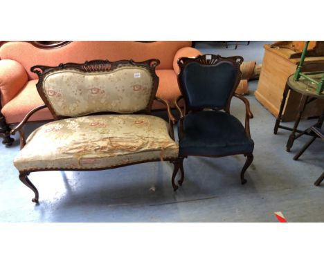  Sale Item:    PARLOUR SOFA &amp; CHAIR (AF)   Vat Status:   No Vat   Buyers Premium:  This lot is subject to a Buyers Premiu
