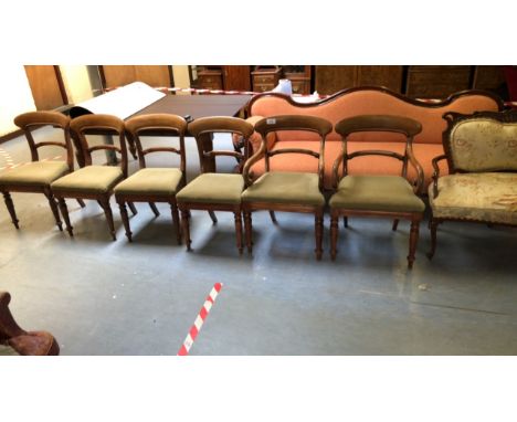  Sale Item:    6 CHAIRS (2 CARVERS) (1 OF 4 IS DAMAGED) (AF)  Vat Status:   No Vat   Buyers Premium:  This lot is subject to 
