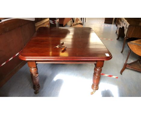  Sale Item:    MAHOGANY EXTENDING TABLE C/W 2 LEAVES  Vat Status:   No Vat   Buyers Premium:  This lot is subject to a Buyers