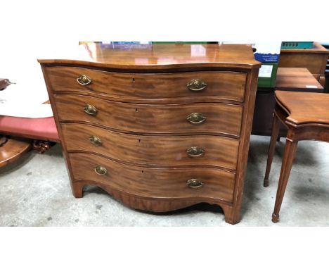  Sale Item:    GEORGIAN MAHOGANY SERPENTINE CHEST DRAWERS (AF)  Vat Status:   No Vat   Buyers Premium:  This lot is subject t