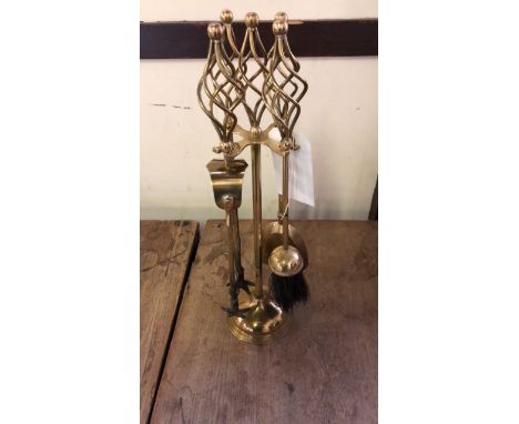  Sale Item:    BRASS COMPANION SET   Vat Status:   No Vat   Buyers Premium:  This lot is subject to a Buyers Premium of 15% +