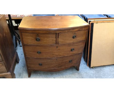  Sale Item:    MAHOGANY 2 OVER 2 BOW FRONTED CHEST DRAWERS (AF)  Vat Status:   No Vat   Buyers Premium:  This lot is subject 