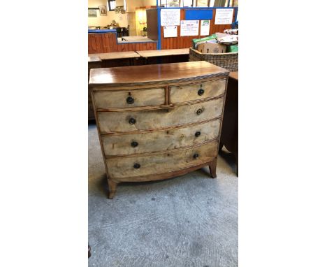  Sale Item:    MAHOGANY 2 OVER 3 BOW FRONTED CHEST DRAWERS (AF)  Vat Status:   No Vat   Buyers Premium:  This lot is subject 