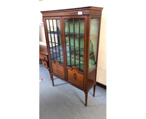  Sale Item:    INLAID EDWARDIAN DISPLAY CABINET -GLASS BROKEN (AF)  Vat Status:   No Vat   Buyers Premium:  This lot is subje