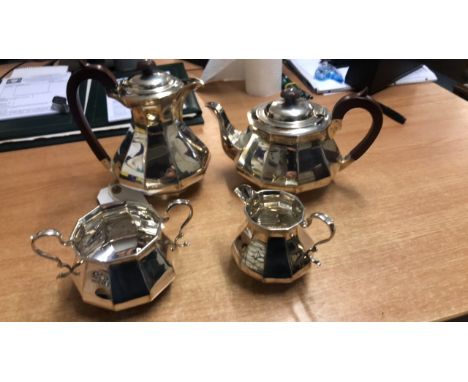  Sale Item:    4 PCE SILVER TEA SET   Vat Status:   No Vat   Buyers Premium:  This lot is subject to a Buyers Premium of 15% 