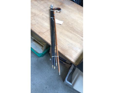  Sale Item:    3 SILVER TOP CANES &amp; 1 OTHER   Vat Status:   No Vat   Buyers Premium:  This lot is subject to a Buyers Pre