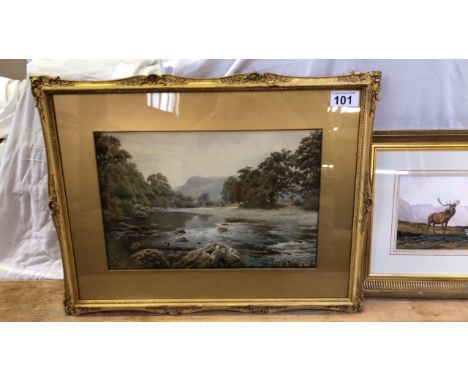  Sale Item:    W C PAINTING M L RILEY 1908 STEPPING STONES (FRAME AF)  Vat Status:   No Vat   Buyers Premium:  This lot is su