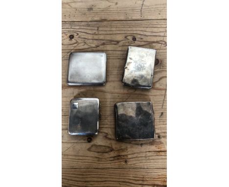  Sale Item:    BOX- 4 SILVER CIGARETTE CASES (AF)  Vat Status:   No Vat   Buyers Premium:  This lot is subject to a Buyers Pr