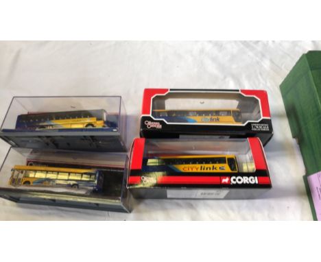  Sale Item:    4 BOXED MODEL BUSES CITYLINK   Vat Status:   No Vat   Buyers Premium:  This lot is subject to a Buyers Premium