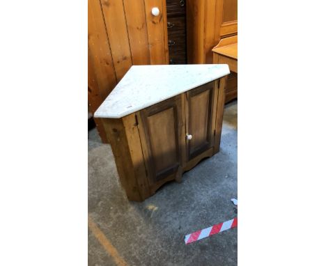  Sale Item:    MARBLE TOP CORNER CABINET (AF)   Vat Status:   No Vat   Buyers Premium:  This lot is subject to a Buyers Premi