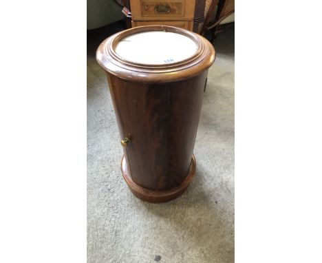  Sale Item:    MAHOGANY ROUND COMMODE CABINET (AF)  Vat Status:   No Vat   Buyers Premium:  This lot is subject to a Buyers P