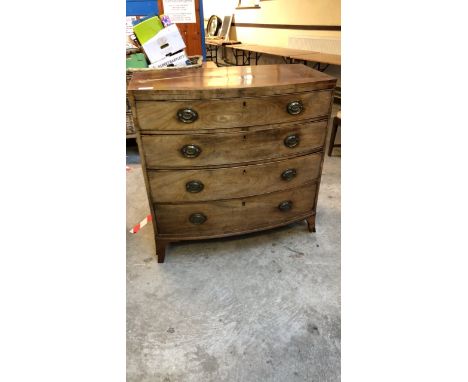  Sale Item:    MAHOGANY 4 DRAWER BOW FRONT CHEST (AF)  Vat Status:   No Vat   Buyers Premium:  This lot is subject to a Buyer