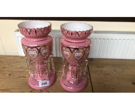  Sale Item:    DROP CRYSTAL LUSTRE VASES   Vat Status:   No Vat   Buyers Premium:  This lot is subject to a Buyers Premium of