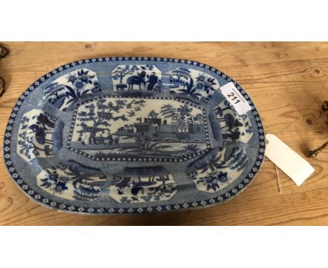  Sale Item:    LARGE BLUE &amp; WHITE ASHET   Vat Status:   No Vat   Buyers Premium:  This lot is subject to a Buyers Premium