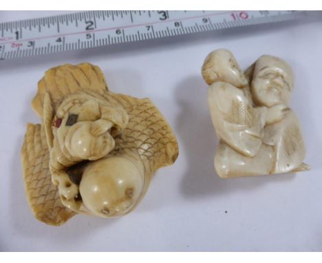 2 IVORY NETSUKE