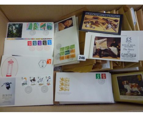 STAMPS, PRESTIGE PANES BOOKLETS, FIRST DAY COVERS, WRITTEN AND UNWRITTEN C 1980s 1990s, 150 APPROX.