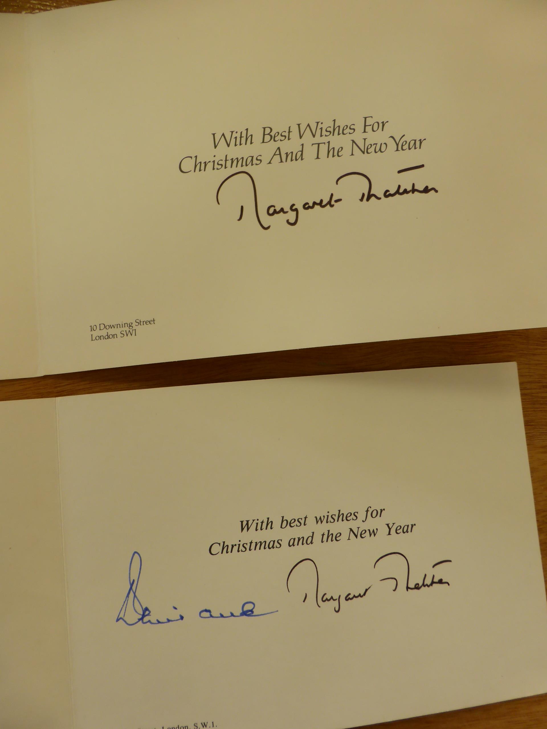 2 MARGARET THATCHER CHRISTMAS CARDS