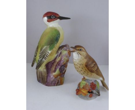 ROYAL WORCESTER WOODPECKER 3249 AND THRUSH FIGURES