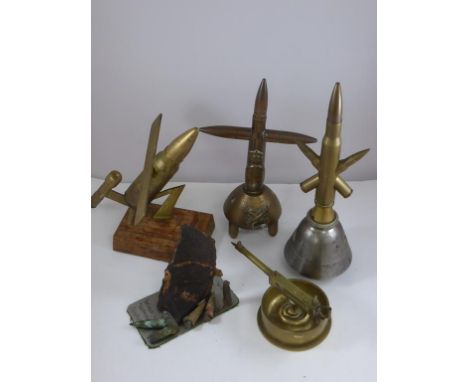 MISC. TRENCH ART AND PIECE OF SHRAPNEL