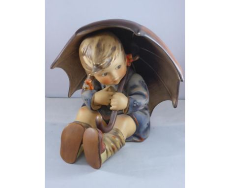 LARGE HUMMEL/ GOEBEL FIGURE, UMBRELLA GIRL, IMPRESSED 152 B AND MARKED W.GOEBEL, WEST GERMAN, APPROX. 19.5 cm