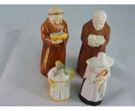 COLLECTION OF ROYAL WORCESTER SNUFFERS INC. FRIAR TUCK (2), OWL, FRENCH COOK AND NUN