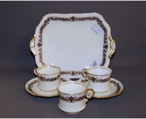 Cauldon, a regency style gilt tea service, comprising two sandwich plates, six cups, saucers and side-plates