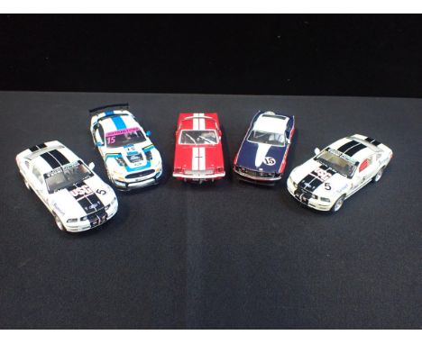 FIVE UNBOXED SCALEXTRIC 'FORD MUSTANG' CARS&nbsp;Including Carrera Evolution 'Ford Mustang GT.350' and 'GT4'. Some shown sign