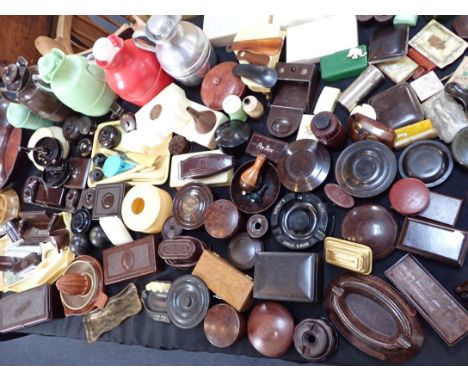 A COLLECTION OF BAKELITE AND  OTHER EARLY PLASTIC WAREincluding doll's house sofa and wireless, switches, cigarette boxes and