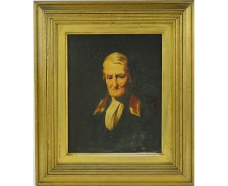 English School
19th century oil on canvas, half length portrait of a naval man, unsigned, 10" x 8", framed.