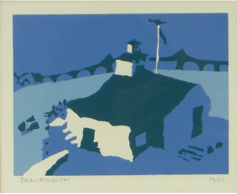 Ishbel McWhirter,
colour print, smoke tower, signed in pencil no. 24/80, i 4.5" x 6", framed.