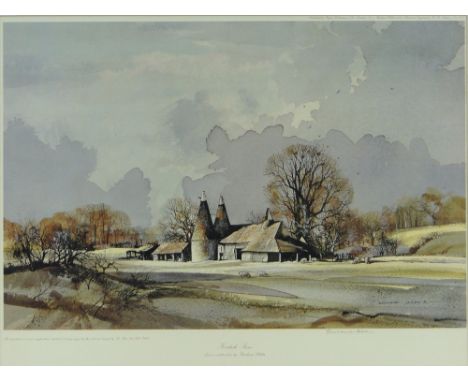 Rowland Hilder (1905-1993),
colour print, Kentish Lane, signed in pencil, i 16" x 23.5", framed.