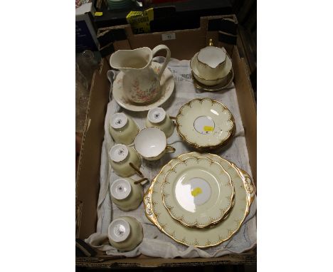 A GILDED ROYAL ALBERT PART TEA SERVICE PLUS  A SMALL JUG AND BOWL SET 